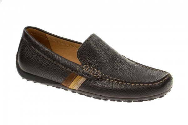 Geox Respira Snake Moc Slipper in dunkelbraun Mocassin