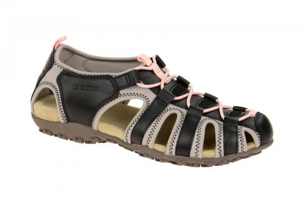 Geox Respira Sand.Strel - Damen Sandaletten in schwarz grau - kaufen!