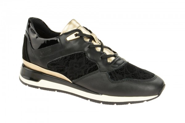 Geox Shahira B Damen Sneakers in schwarz gold metallic