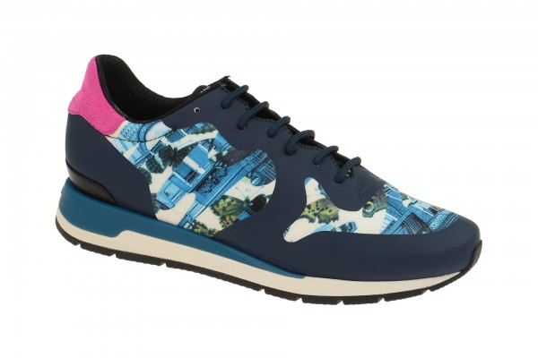 Geox Respira Shahira Sneakers in blau print - Camotartan Design