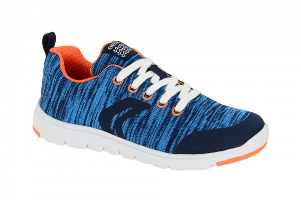 Geox Respira Xunday Boy Kinder Schnürschuhe in blau