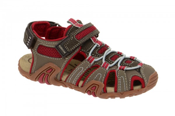 Geox Respira Sand.Kraze Sandalette in grau rot Kindersandalen