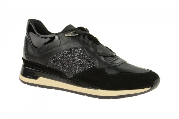 Geox Respira Shahira B Damen Sneakers in schwarz glitter