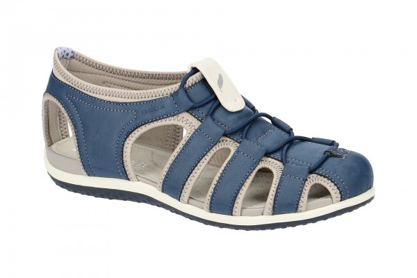 Geox Sand.Vega Damen Outdoor Sandaletten in blau grau