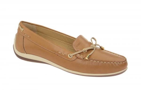 Geox Respira Yuki A Damen Slippers in hell-braun Moccasin