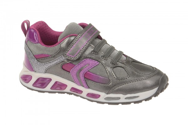 Geox Respira Shuttle Girl Kinder Schuhe in grau lila Mädchen