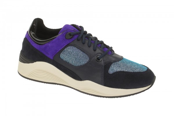 Geox Respira Omaya A Sneakers in dunkelblau lila Glitter