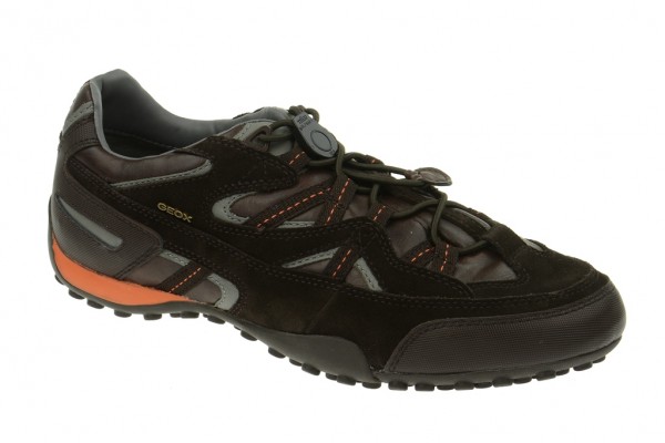 Geox Respira Snake D Herrenschuhe in dunkelbraun - Gummizug