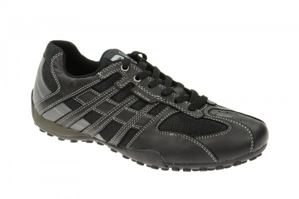 Geox Respira Snake K Herren Sneakers in schwarz Leder Textil mix