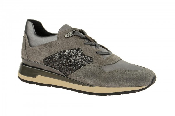 Geox Respira Shahira B Damenschuhe Sneakers in dunkelgrau Glitter