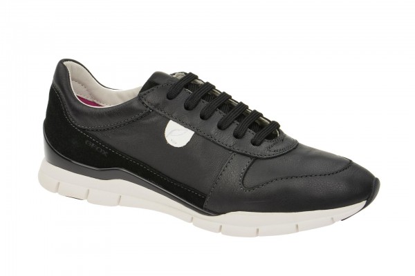 Geox Respira Sukie A Sneaker in schwarz Leder